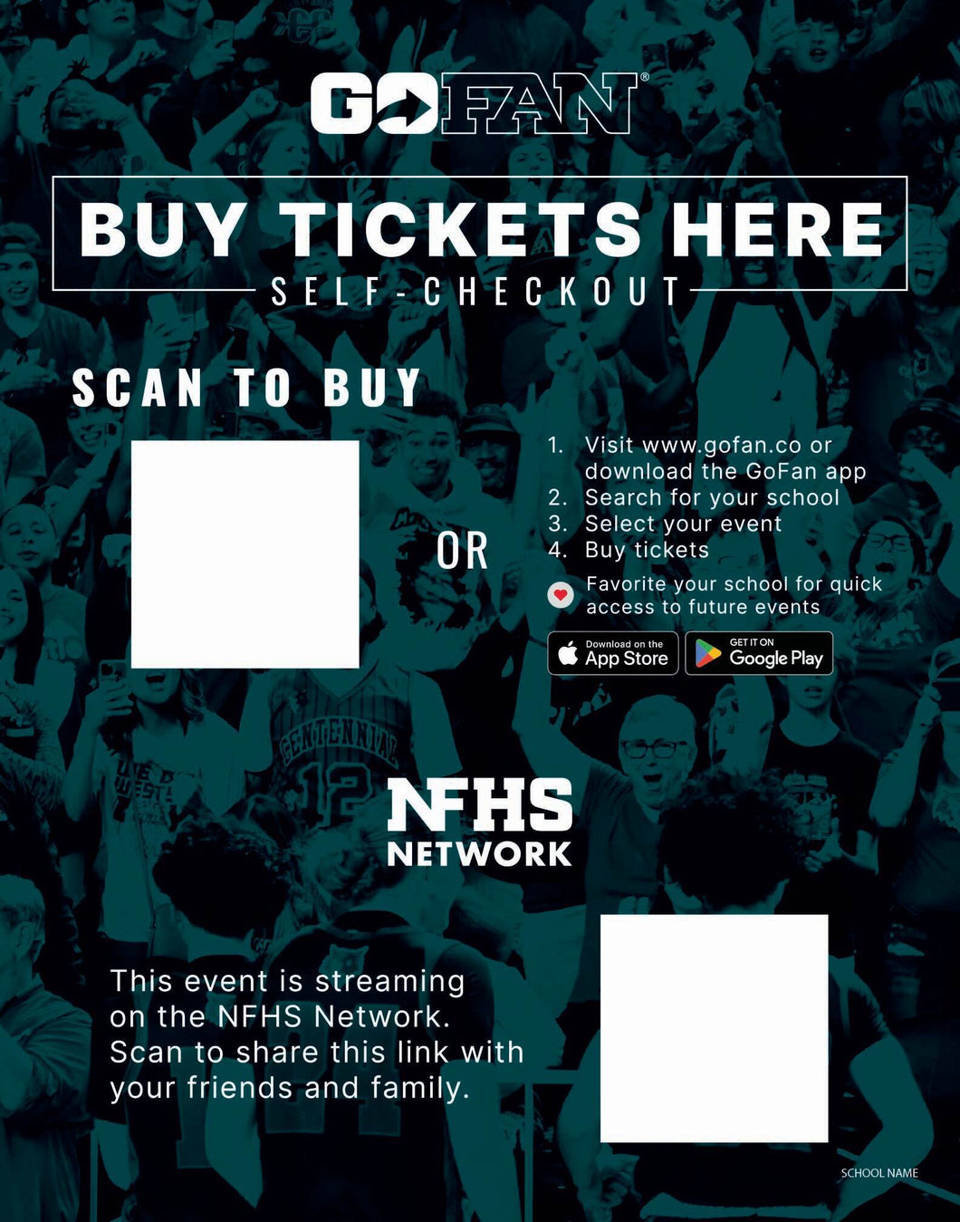 GoFan & NFHS Network on Both Sides  (6 Signs)