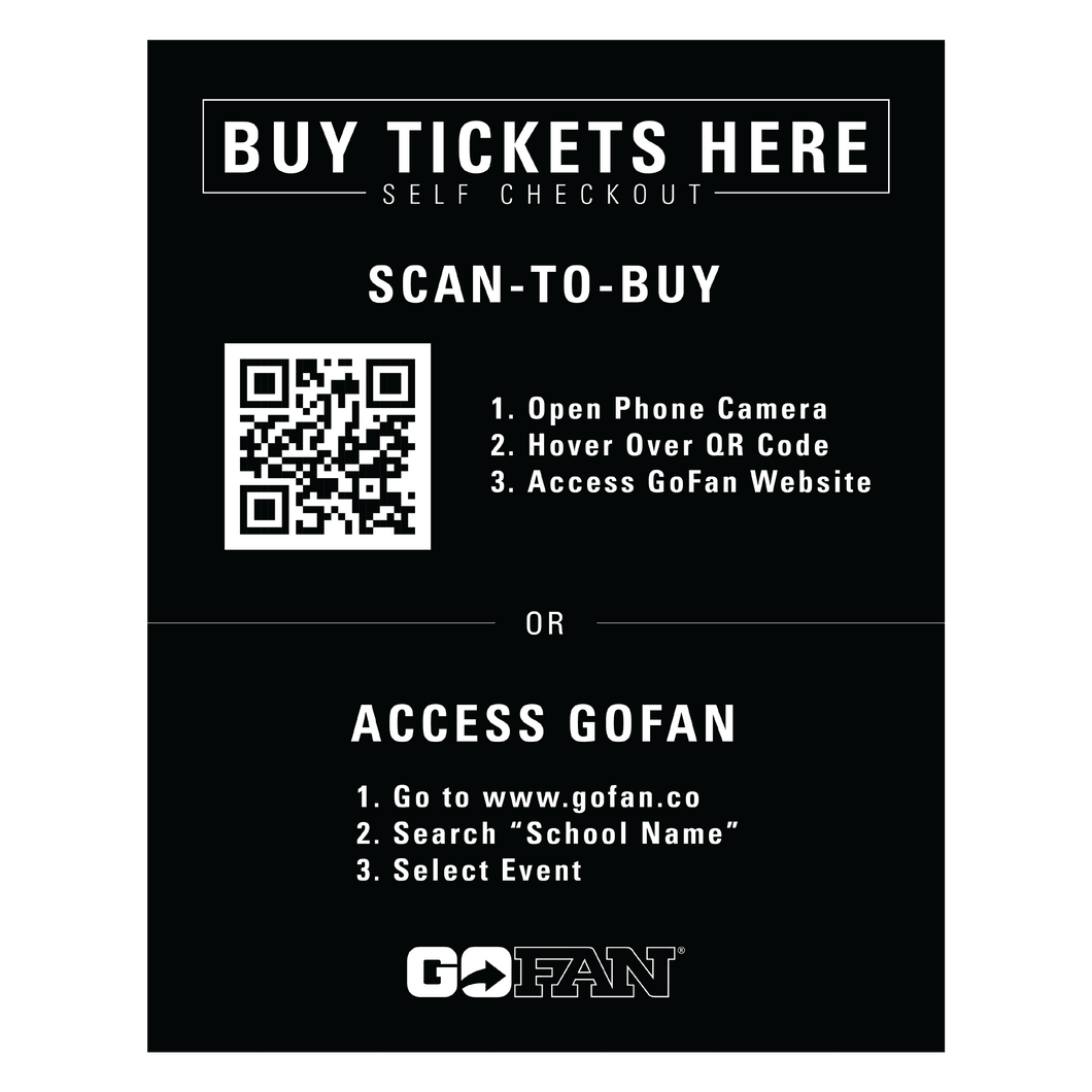 GoFan Self-Checkout Signs (Pkg of 6 Signs Only)
